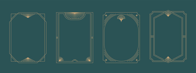 Art Deco frames minimalist collection. Elegant luxury borders and frames, vector templates design