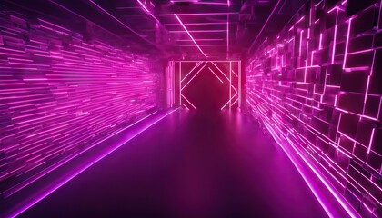 Ultraviolet Neon Laser Glowing Square Lines Light Tunnel Abstract 3D Background stock photoNeon Lighting Backgrounds Neon Colored Green Color