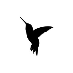 Flying Hummingbird Silhouette, can use Art Illustration, Website, Logo Gram, Pictogram or Graphic Design Element. Vector Illustration
