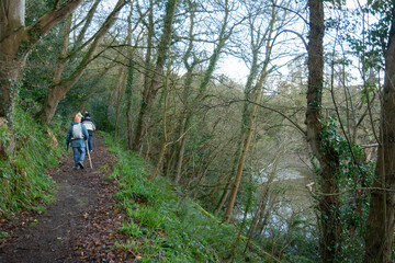 Fototapeta premium Groupe de randonneurs seniors en Bretagne