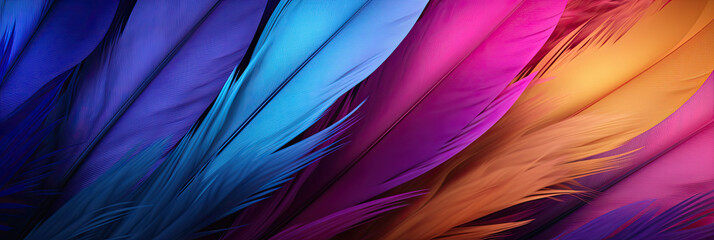 multi colored feather background, generative AI - obrazy, fototapety, plakaty