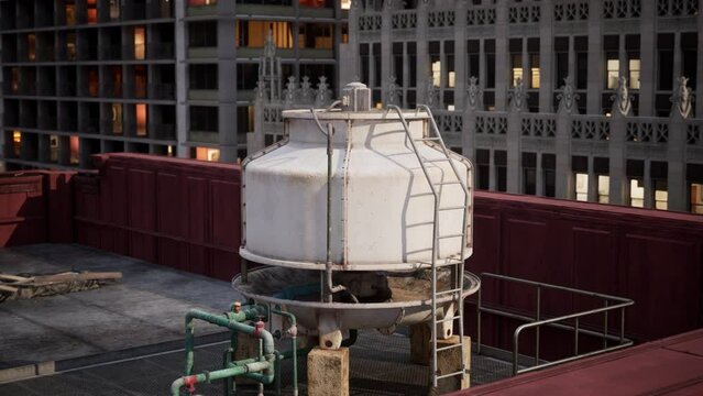 new york water tower tank detail