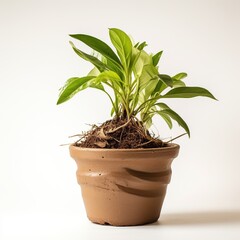 Small potted plant with green leaves