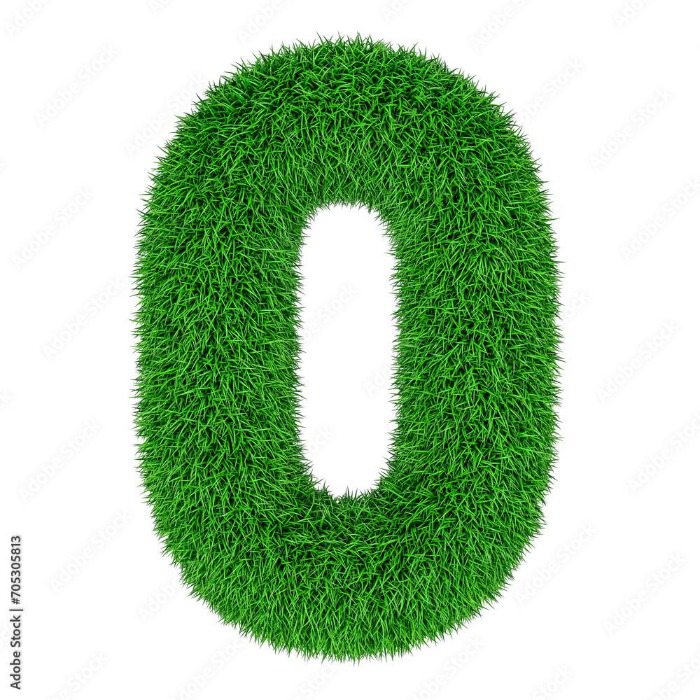 Poster number 0 from green grass, 3d rendering isolated on transparent background