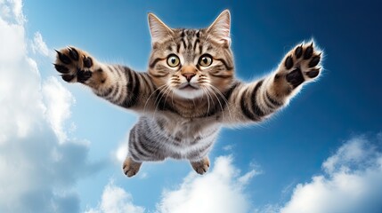 Obraz premium funny cat jumping