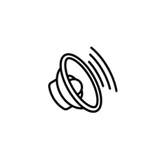 Original vector illustration. The contour icon of the speaker from the music column. A design element.