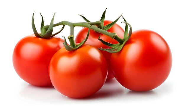 Fresh tomatos isolated on white background. With clipping path. Transparent background and natural transparent shadow  Ingredient, spice for cooking