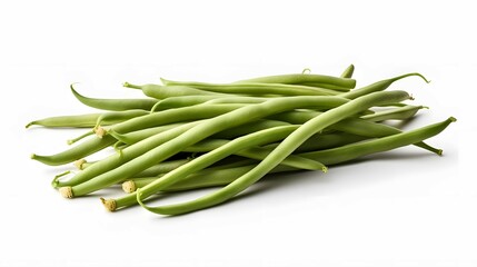 Fresh long-beans isolated on white background. With clipping path. Transparent background and natural transparent shadow  Ingredient, spice for cooking