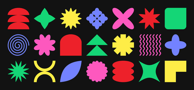 Shape retro vector icon, abstract y2k figure, modern sticker, geometry simple form, groovy futuristic element set. Minimal illustration