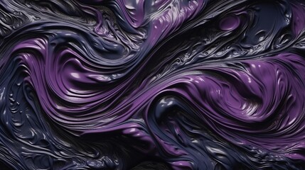 Obraz premium Abstract black and purple acrylic painted fluted 3d painting texture luxury background banner on canvas - Purple and black waves swirls. Decor concept. Wallpaper concept. Art concept. 3d concept.