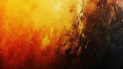 Fototapeta na wymiar Black brown orange yellow abstract background. Color gradient, ombre. Spots. Fire, burn, burnt effect. Or horror, a creepy concept. Light. Glow. Dirty, rough, dust, grainy, grungy texture