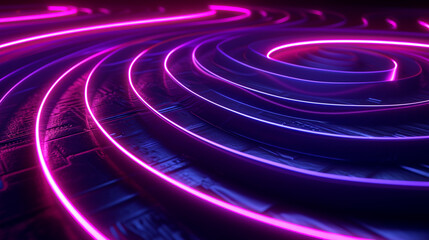 Mesmerizing Maze Of Neon Lines On A Dark Surface Wit Wallpaper