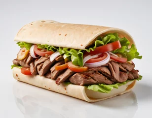 Shawarma sandwich isolated on transparent or white background, png © SR07XC3
