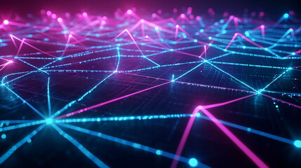 Obraz premium Mesmerizing Maze Of Neon Lines Representing Intercon View Background