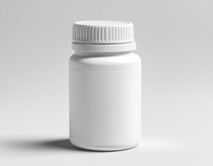 White medicine bottle isolated on transparent or white background. Mockup image in PNG format.