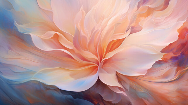 Fond d'une fleur rose, beige se transformant en arri&egrave;re-plan l&eacute;ger. Flux, mouvement. &Eacute;clair&eacute;, &eacute;pur&eacute;. Naturel. Pour conception et cr&eacute;ation graphique.