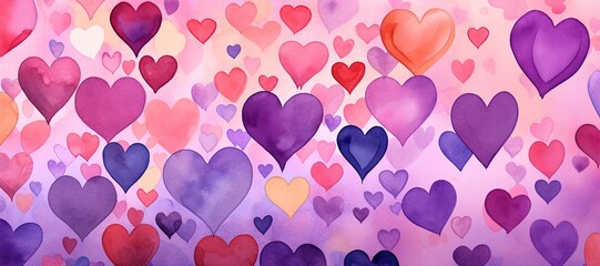 Colorful Valentines Day Heart Background Illustration