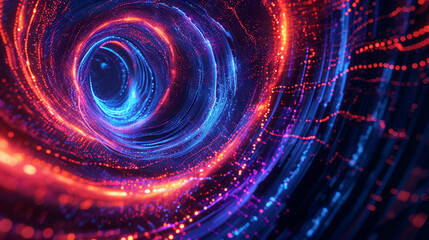 Obraz premium blue neon abstract technology inspired dark wallpaper background