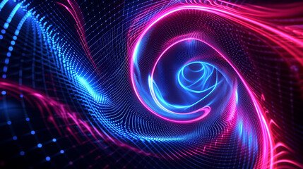 blue neon abstract technology inspired dark wallpaper background