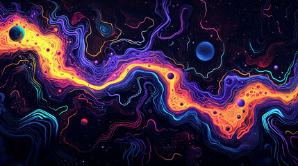 blue neon abstract technology inspired dark wallpaper background