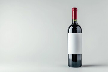 Bottle of red wine with a clean, minimalist design, against a simple black and white background.