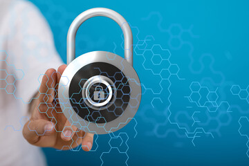 Cybersecurity and information or network protection. Future technology - connection