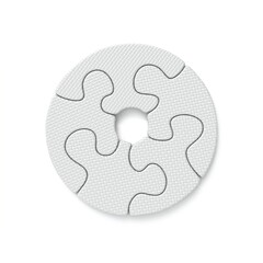 White jigsaw puzzle font Letter O 3D