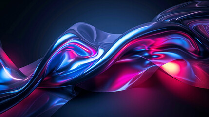 Curves And Waves Of Neon Light Shaping A Futuristic Background