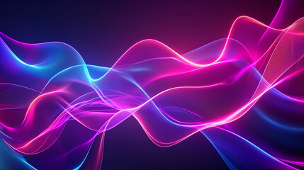 Curves And Waves Of Neon Light Shaping A Futuristic View Background