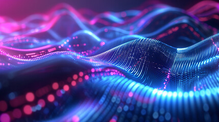 Curves And Waves Of Neon Light Shaping A Futuristic View Technology Wallpaper