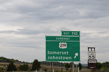 Exit 110 from Pennsylvania Turnpike I-76 I-70 for US-219 toward Somerset and Johnstown
