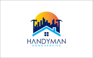 Fototapeta premium Illustration vector graphic of construction, home repair, renovation, and building concept logo design template