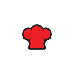 The Bold Red Chefs Hat Icon Against a Stark White Background - A Symbol of Culinary Artistry
