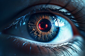 Image Laser eye surgery Close up of eye, concept of vision correction - obrazy, fototapety, plakaty