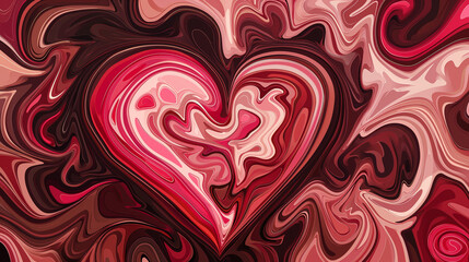 Swirling Heart Abstract Art