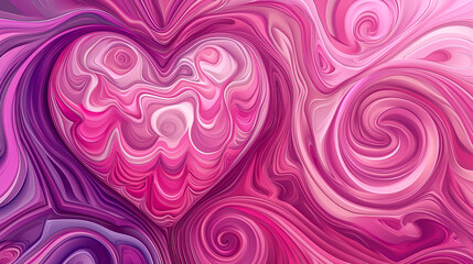 Swirling Pink and Purple Heart Abstract