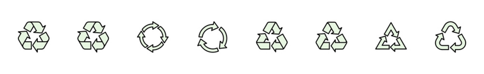 Recycle icon set. Recycling vector icon.