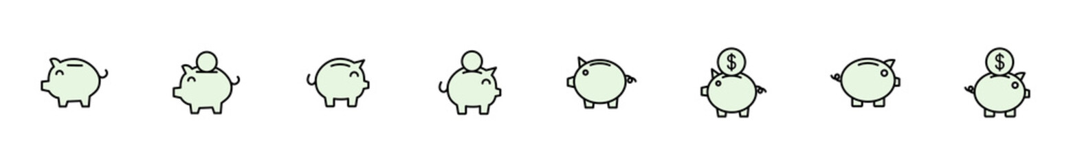 Piggy bank icon vector. piggy money icon