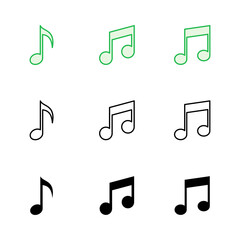 Music icon set. note music icon vector