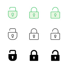 Lock icon set. Padlock icon vector. Encryption icon. Security symbol