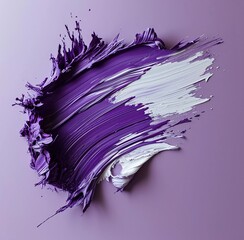 a purple brushstroke of paint on a lilac background, in the style of matte photo