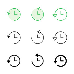 History icon set. recent event history