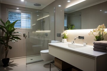 Ensuite bathroom with large shower and double vanity