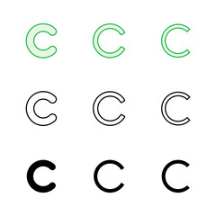 Fototapeta premium Copyright icon set. copyright symbols