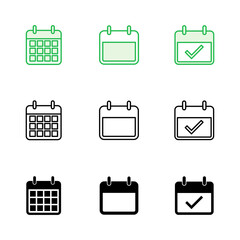 Calendar icon set. Calender symbol. calendar vector icon