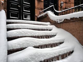 Snow of Brownstone steps