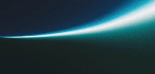Gardinen Light blue glowing abstract ray spotlight wave dark grainy background black noise texture banner design © Enso