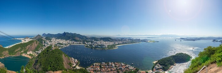 Rio de janeiro Brazil. 180º panoramic view of the city from Sugarloaf Mountain. High definition....