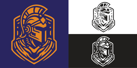 Mandalorian warrior logo mask concept suitable for use as an esport logo - obrazy, fototapety, plakaty