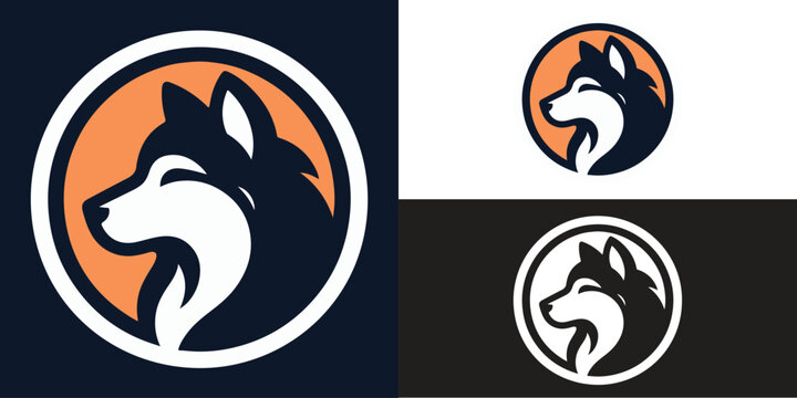 The dog silhouette logo is suitable for logos for veterinary clinics, animal care homes